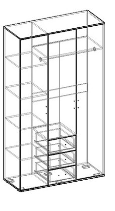 Альтернатива шкаф трехстворчатый в Артёмовске - artemovsk.mebelnovo.ru | фото