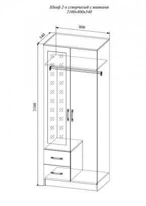 Шкаф двухстворчатый Софи СШК 800.3 в Артёмовске - artemovsk.mebelnovo.ru | фото